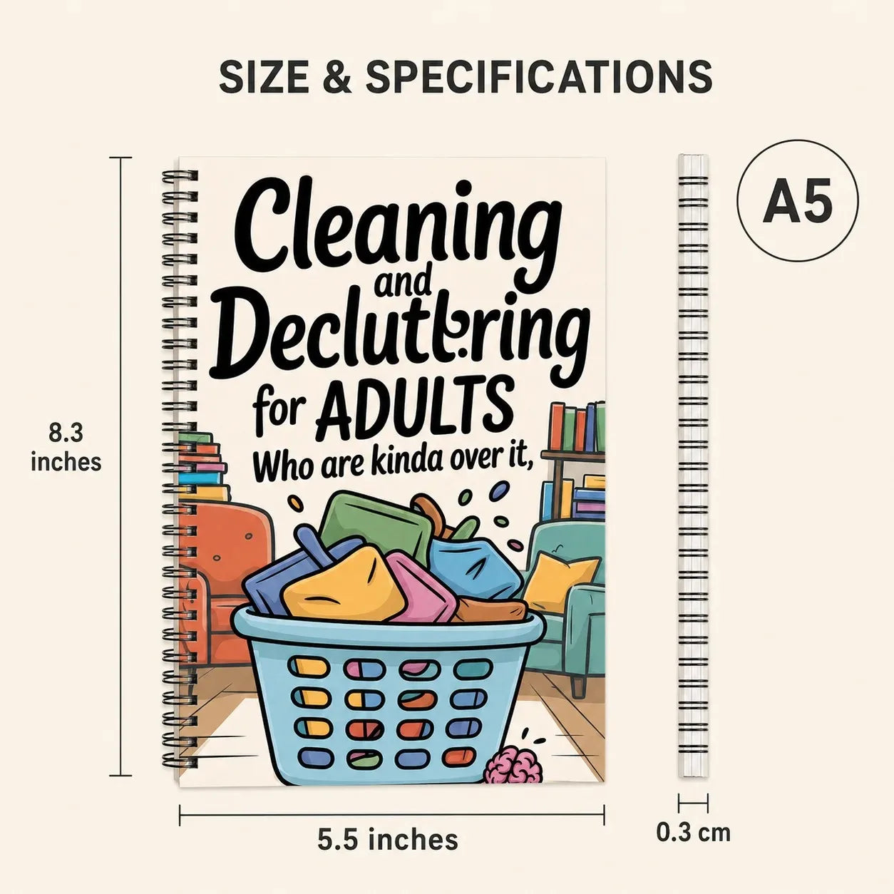 Cleaning Decluttering Adults Spiral Planner Notebook Home