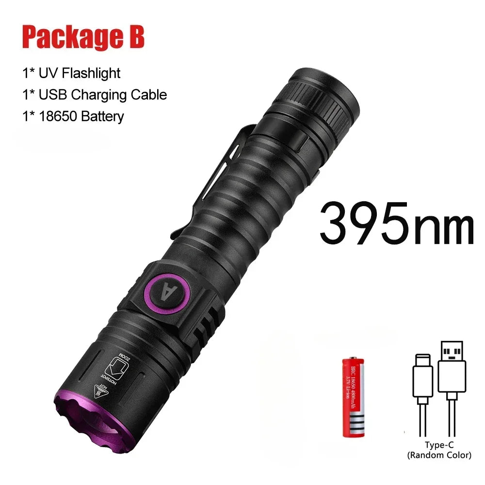 POCKETMAN 365/395nm UV Black Light Flashlight | Type-C USB