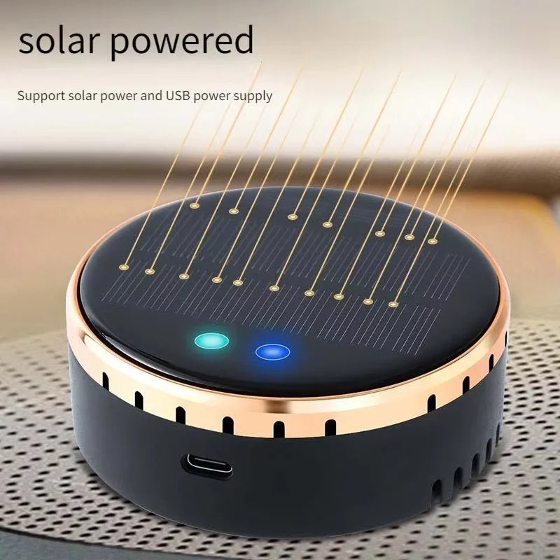 Solar Powered Car Air Purifier Carbon Filter Solar-Powered Negative Ion Odor Removal Second-Hand Smoke Removal Car Air Purifier Peaceful Pleasures Health and Wellness