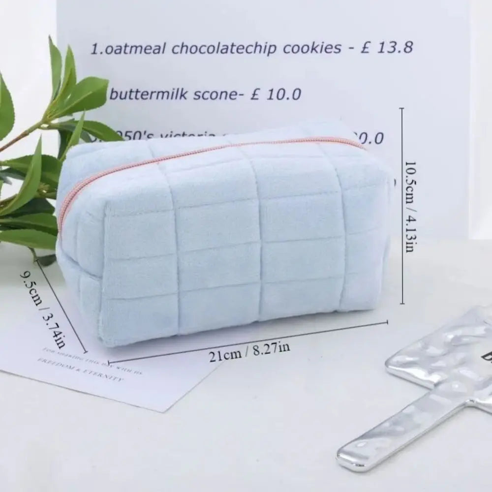 1pc Pink/White/Blue Pillow Design Cosmetic Bag Pencil Case Pen Pouch Large-capacity Student Storage Pencil Case Peaceful Pleasures Health and Wellness 1pc blue