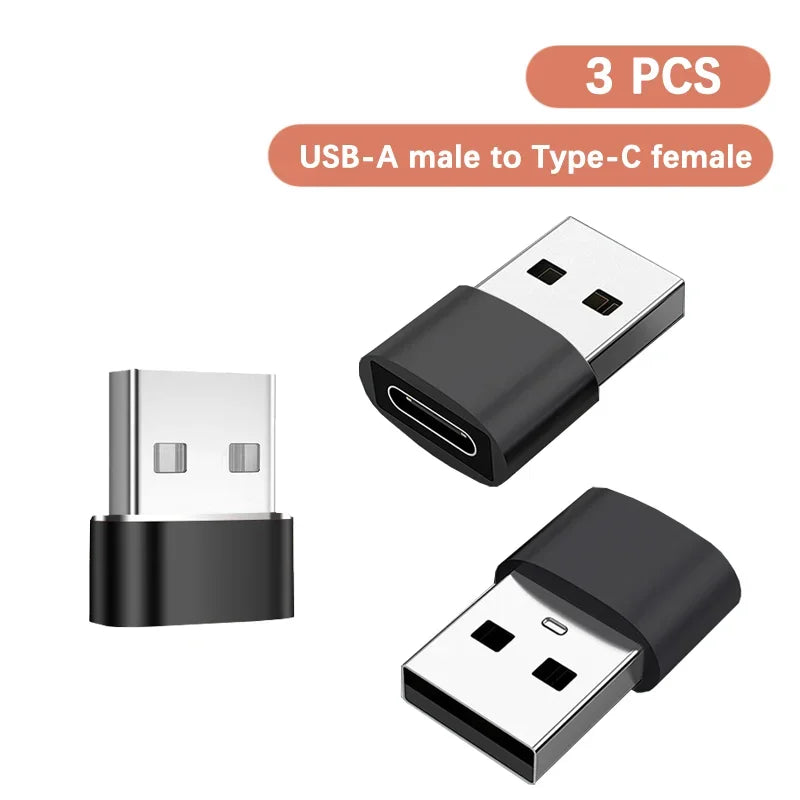 1-6PCS USB OTG Adapter USB Male to Type C Female Type-C Adapter Aluminum Alloy for Laptop Samsung Xiaomi 10 USB Adapter Peaceful Pleasures Health and Wellness 3 PCS