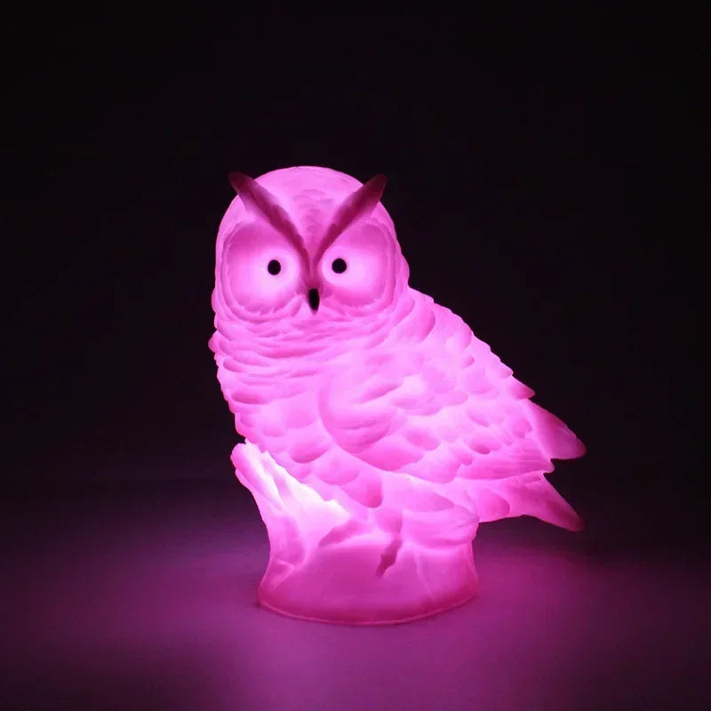 Cartoon Owl LED Night Light for Kids' Bedroom – Soft Novelty Glow