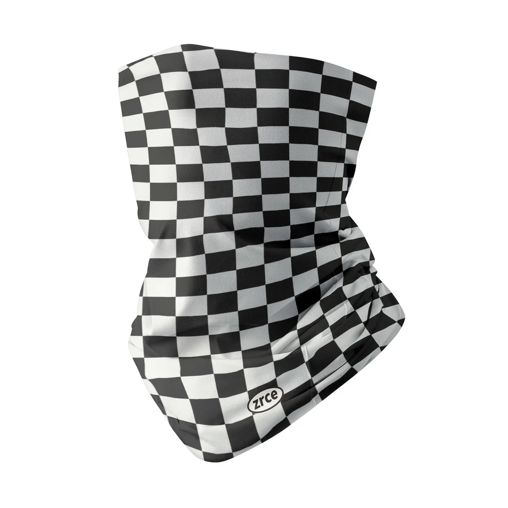 Men's Checkered Seamless Cycling Headband & Neck Gaiter