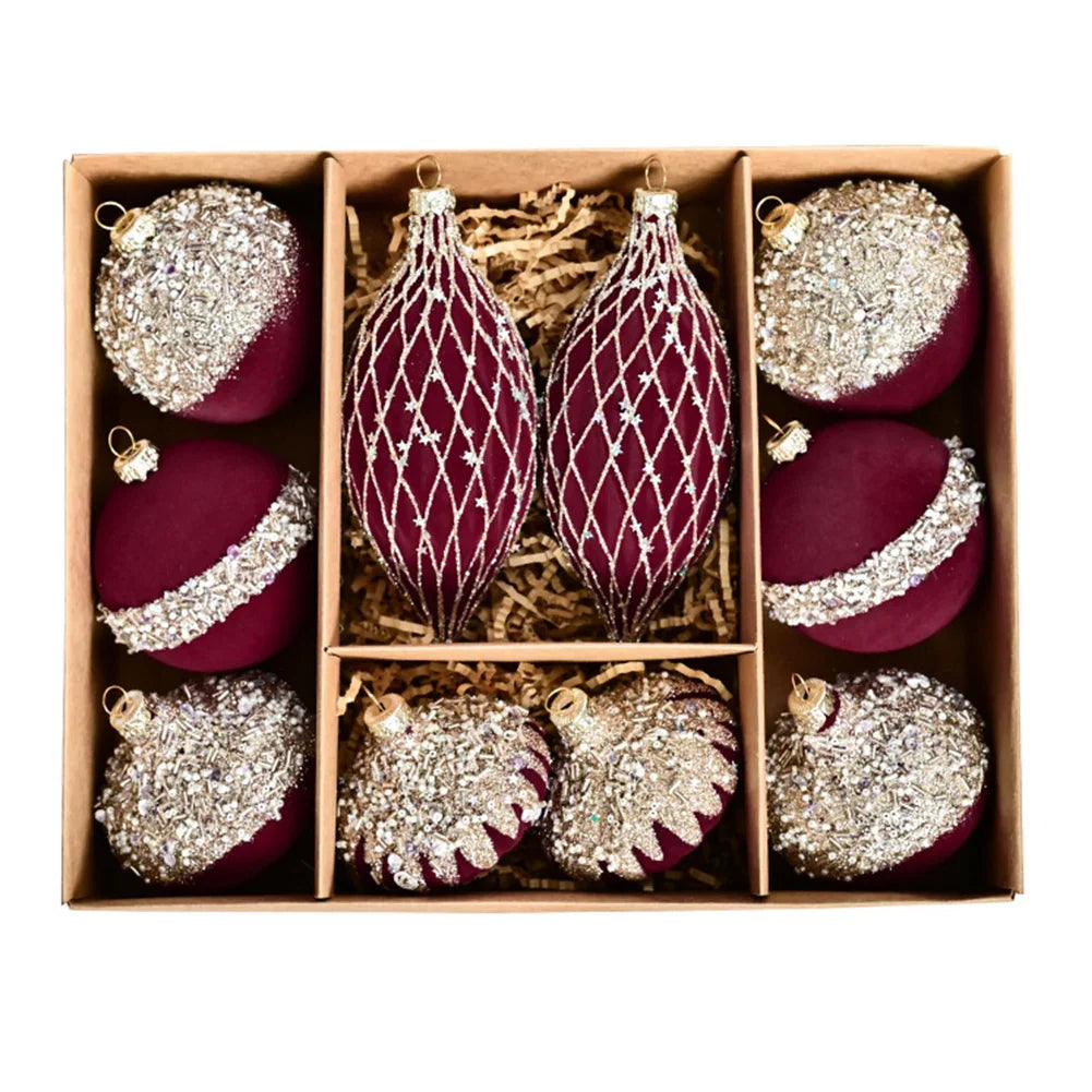 Christmas Ball Ornaments Set of 10 – 8cm PVC Holiday Decor