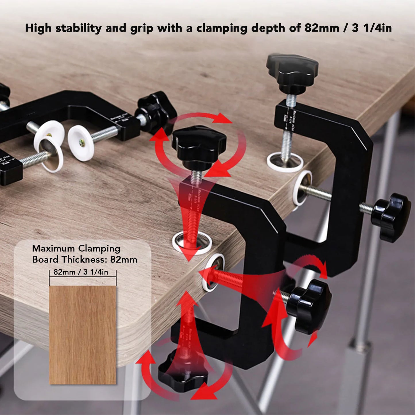 3 Way Face Clamp Aluminium Alloy Ergonomic Design Adjustable Cabinet