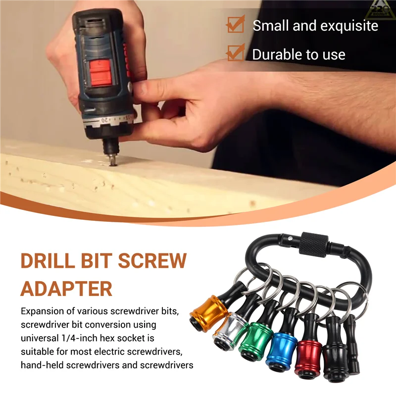 A36T-12Pieces 1/4 Inch Hex Shank Bits Holder Keychian, Keychain Extension Bar Screwdriver Bit Holder Socket Adapter Peaceful Pleasures Health and Wellness