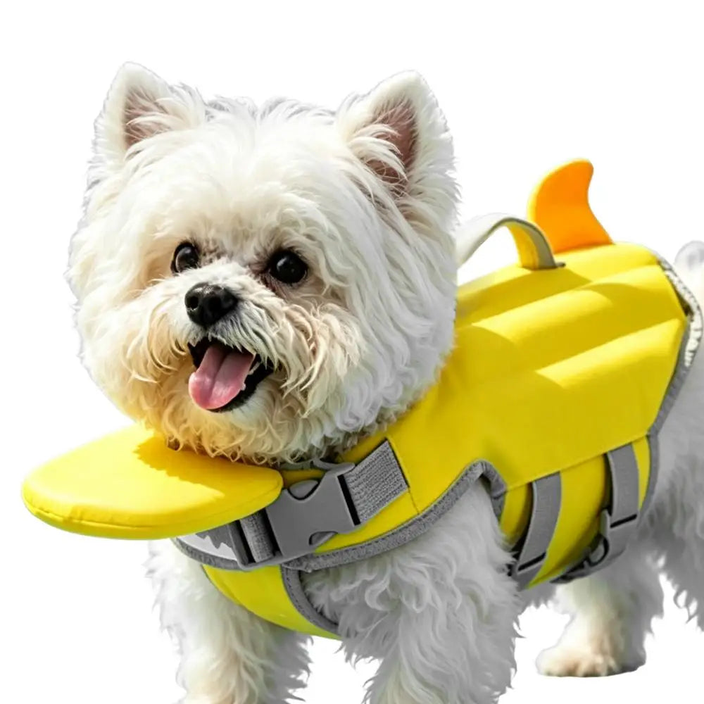 Dog Life Jacket Adjustable High Buoyancy Waterproof Dog Floating Vest Water Jacket For Puppy Small Medium Pet Pool Outdoor Lake Peaceful Pleasures Health and Wellness White China Mainland