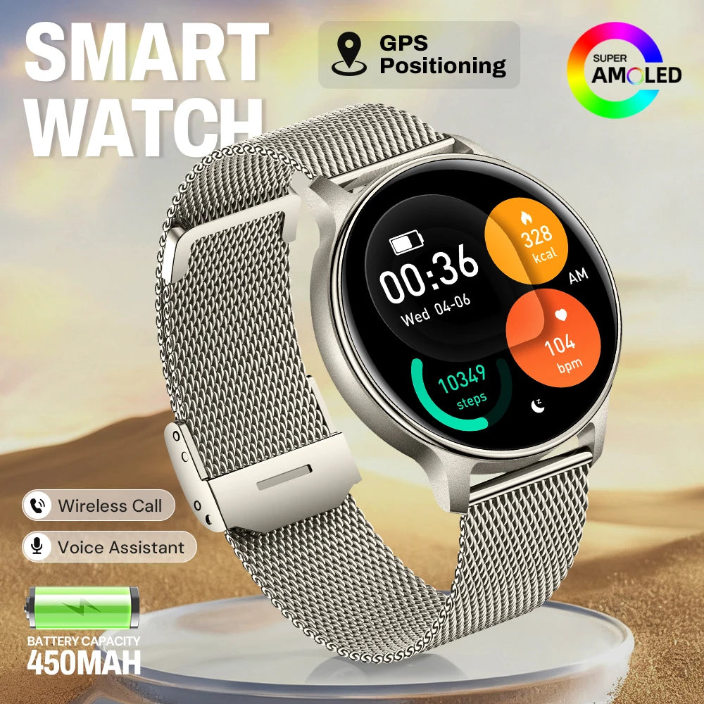 HT43 Smart Watch – GPS AMOLED Bluetooth 3ATM 450mAh Battery
