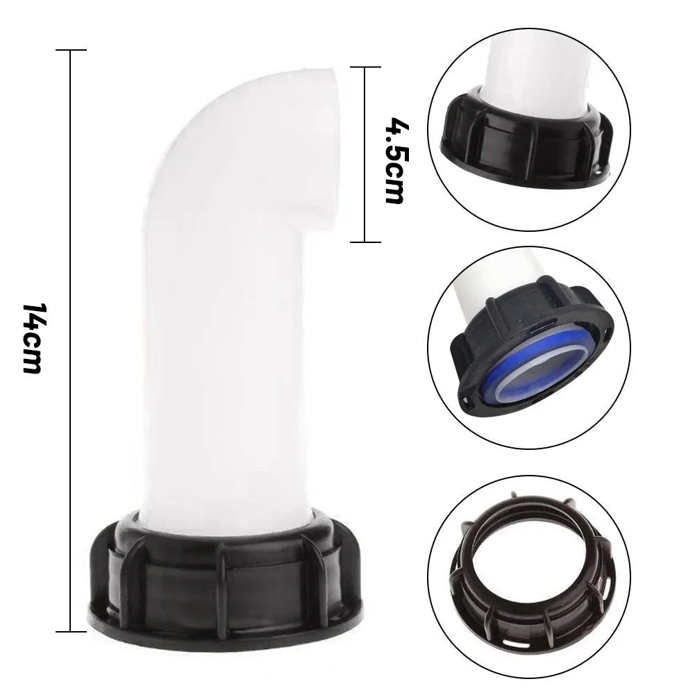 Extension Drain Spout Hose IBC Water Tank Nozzle Tap Cap Valves