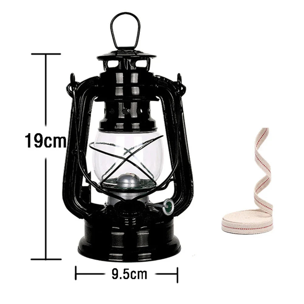 Retro Kerosene Camping Lantern | Portable Metal Storm Lamp