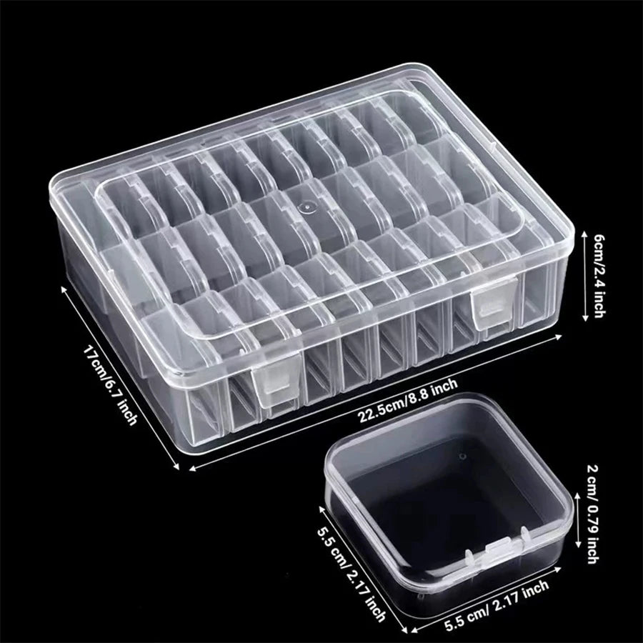 Transparent Plastic Storage Box – 14 or 30 Compartment Organizer