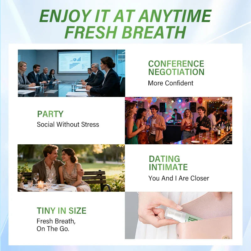 Alcohol-Free Oral Breath Spray – Mint, Peach & Grape Flavors