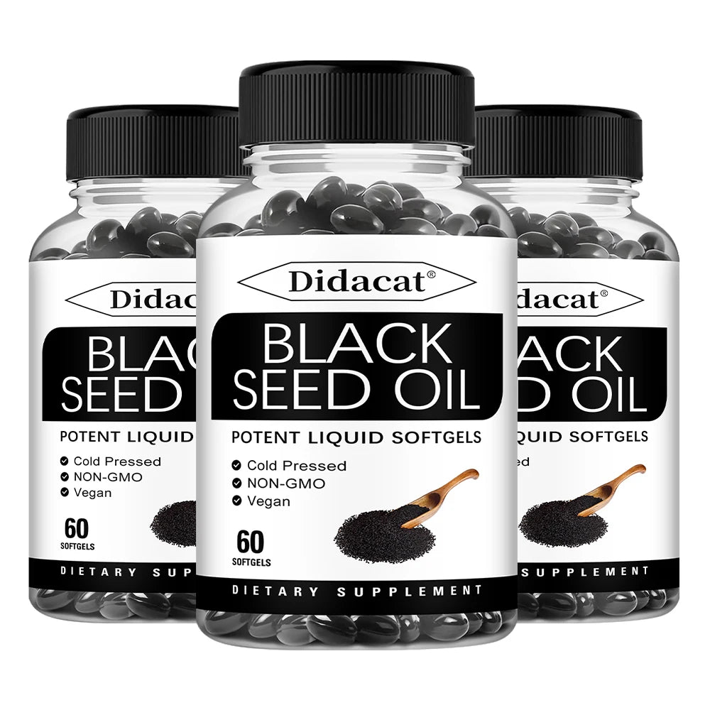 Black Cumin Seed Oil 1000mg Softgels – Skin Hair Immune Support