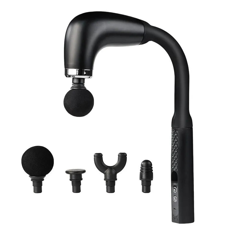 Handheld Deep Muscle Massage Gun Fitness Muscle Fascia Gun for Relief of Sore Muscles Post-Exercising Back Massager Peaceful Pleasures Health and Wellness black