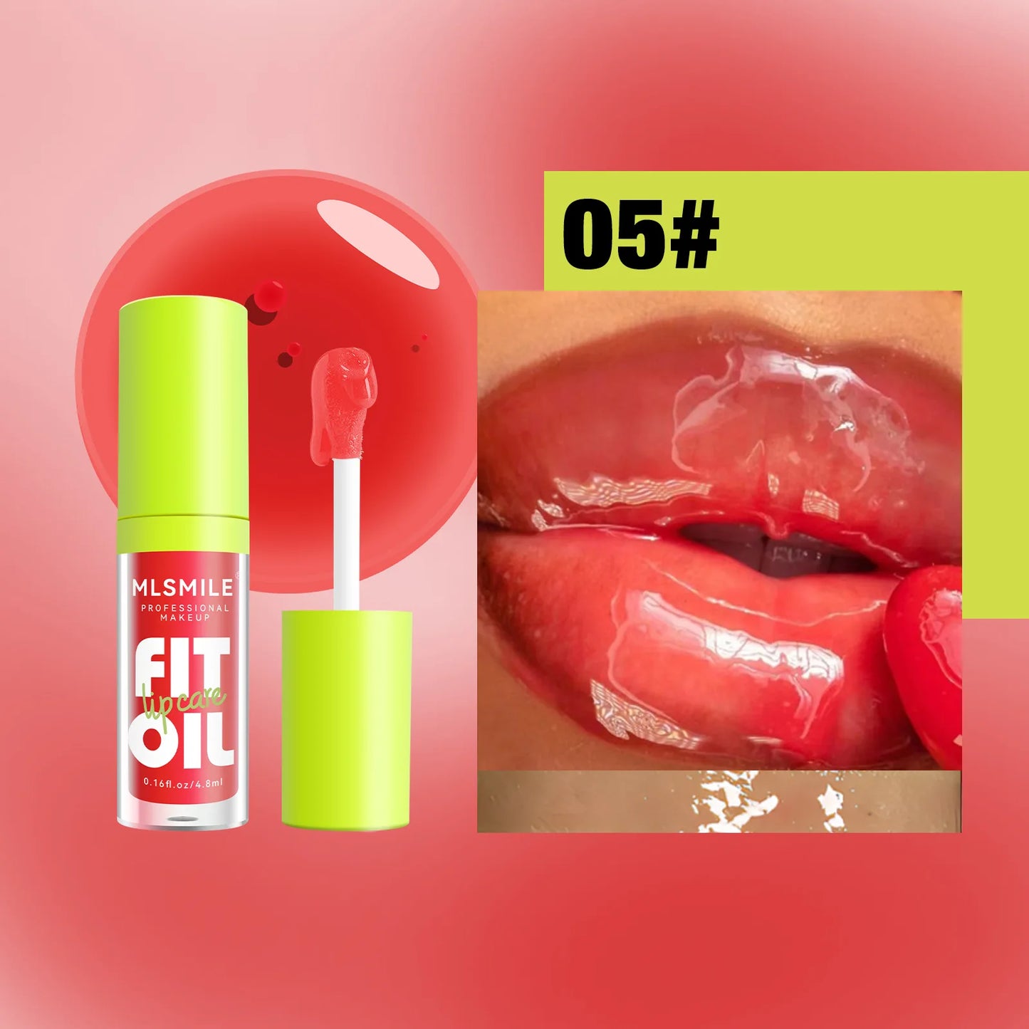 MLSMILE Plumping Lip Oil Gloss – Hydrating Mirror Finish