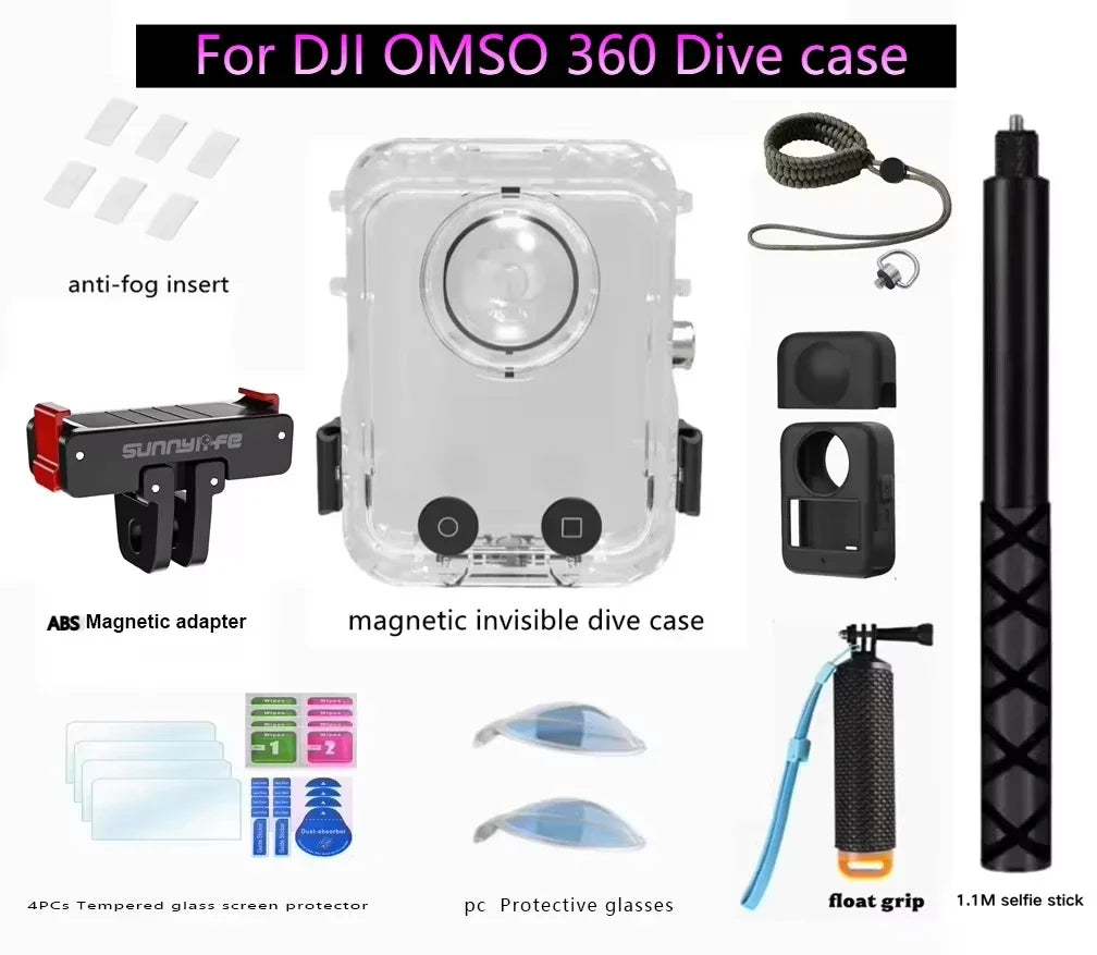 DJI Osmo 360 Waterproof Dive Case – 40M Invisible Housing