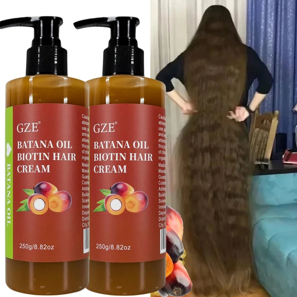 GZE Batana Oil Biotin Hair Cream Anti-Breakage 2 Pack 500g Hair Conditioning Cream Peaceful Pleasures Health and Wellness