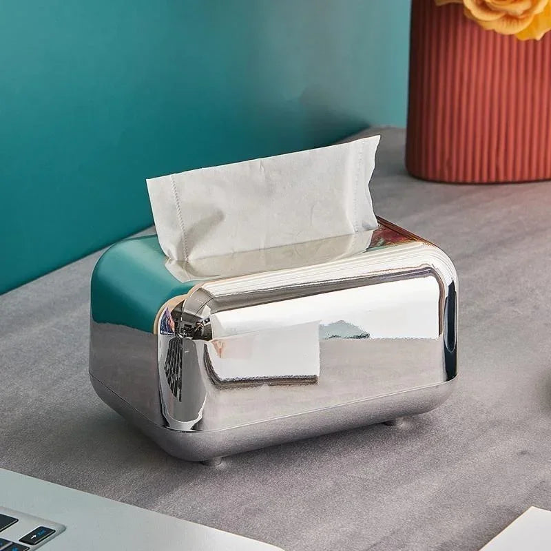 Luxury Golden Tissue Boxes Storage Napkin Holder Paper Case Organizer