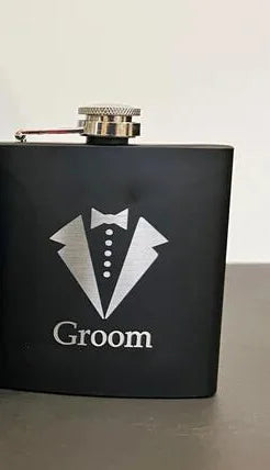 Wedding Party Metal Flask | Groom, Best Man & Groomsman Gift Wedding Party Flask Peaceful Pleasures Health and Wellness groom