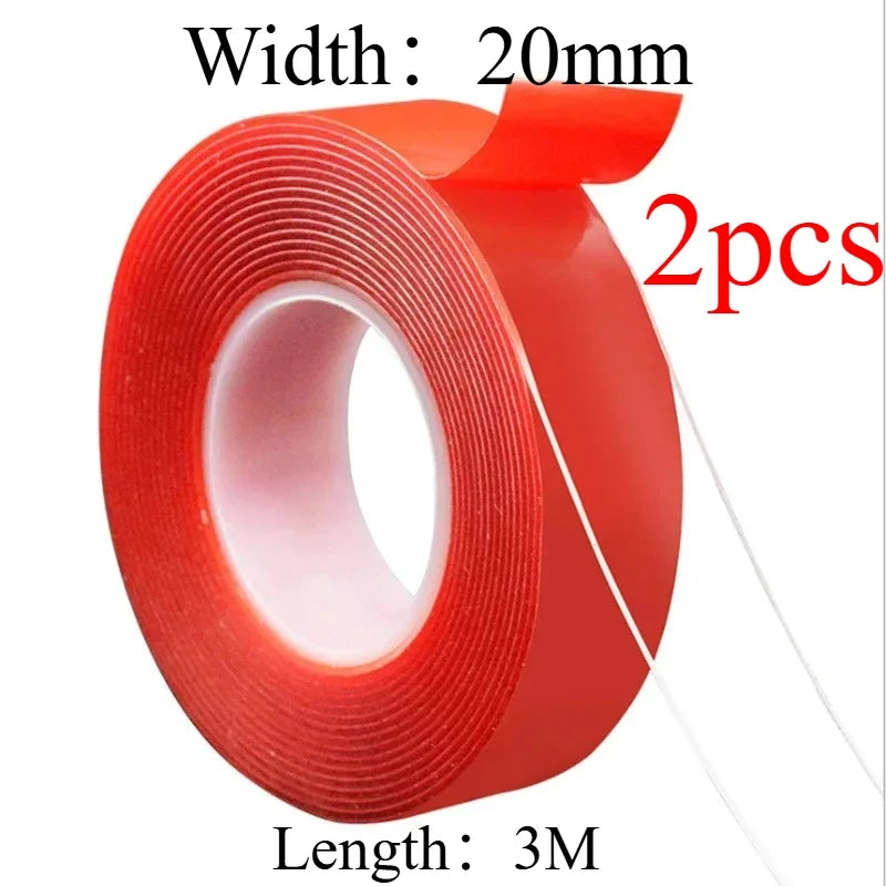 Double-Sided Acrylic Tape | Waterproof, No-Trace, High-Temp (2pk)