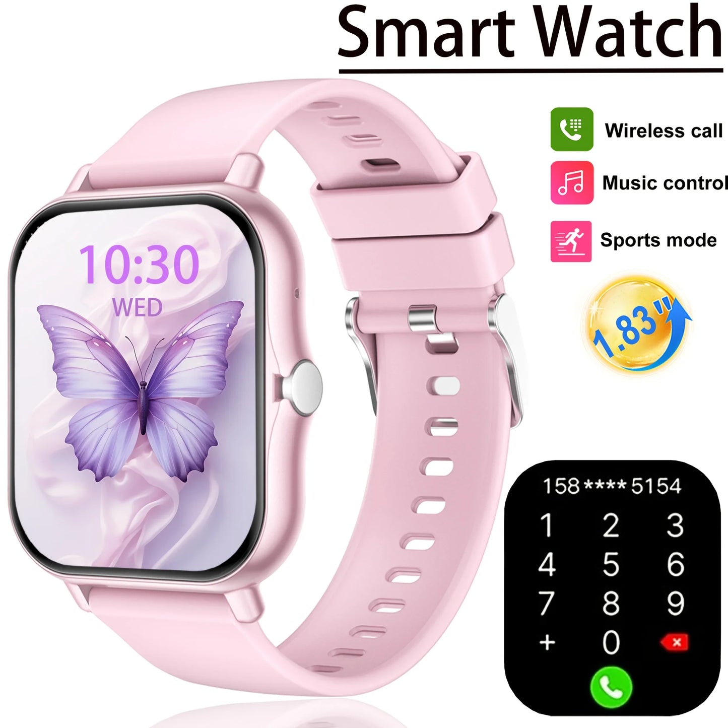 ERUN 1.83" Smartwatch – Bluetooth Calling, Fitness & Sleep Track