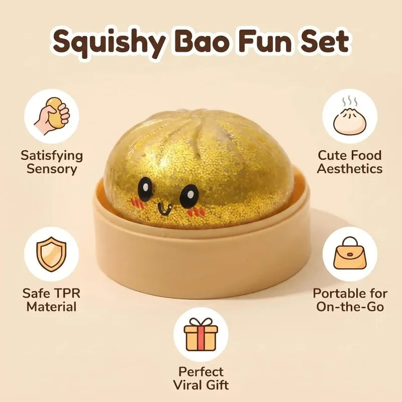 Xiao Long Bao Squishy Toy | Dumpling Stress Reliever Gift