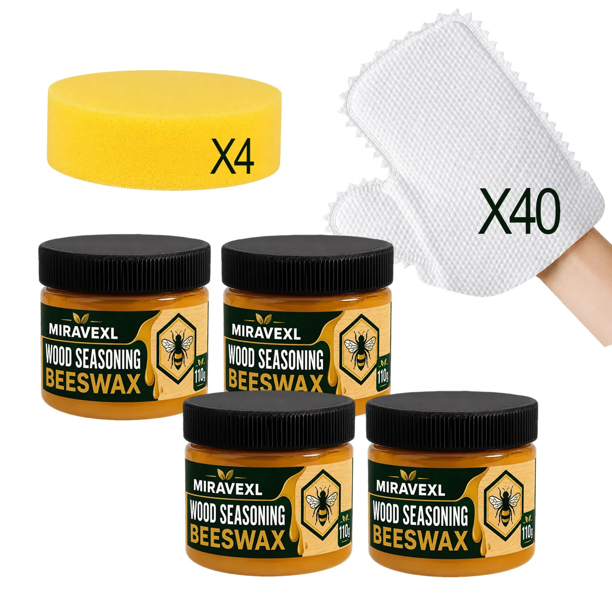 MIRAVEXL Wood Beeswax Furniture Polish Kit – Natural Wood Care