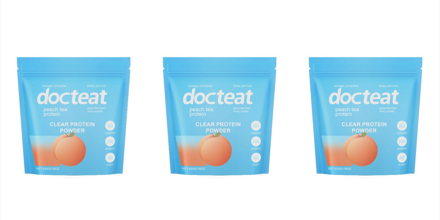 Docteat Peach Tea Clear Whey Isolate Protein Powder 455g