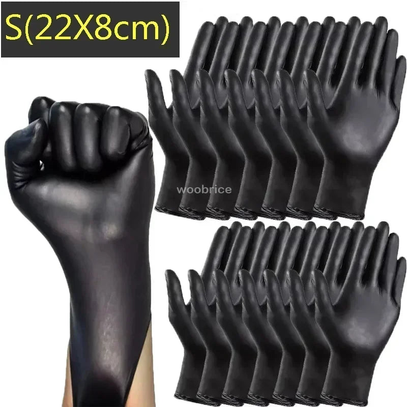 Disposable Black Nitrile Gloves 50/100/200 Pcs – Powder Free