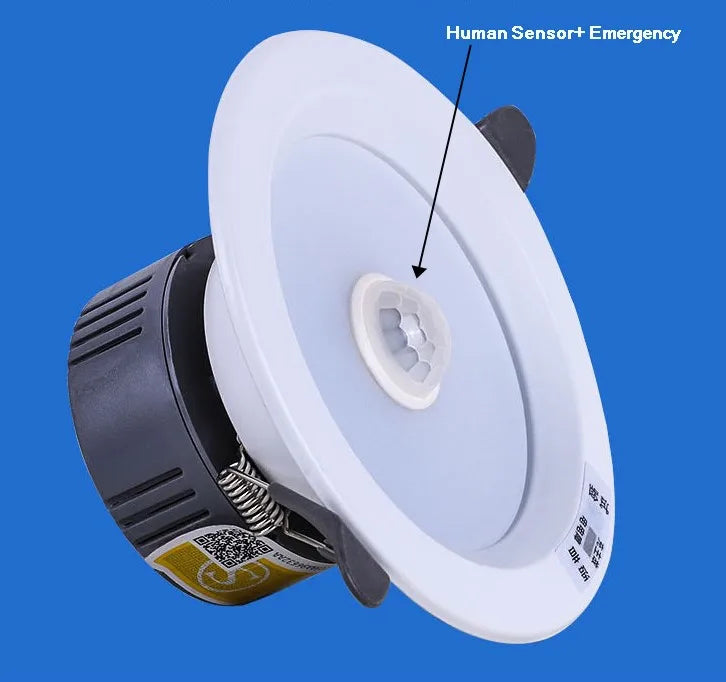 Rechargeable LED Emergency Downlight | Motion Sensor Backup