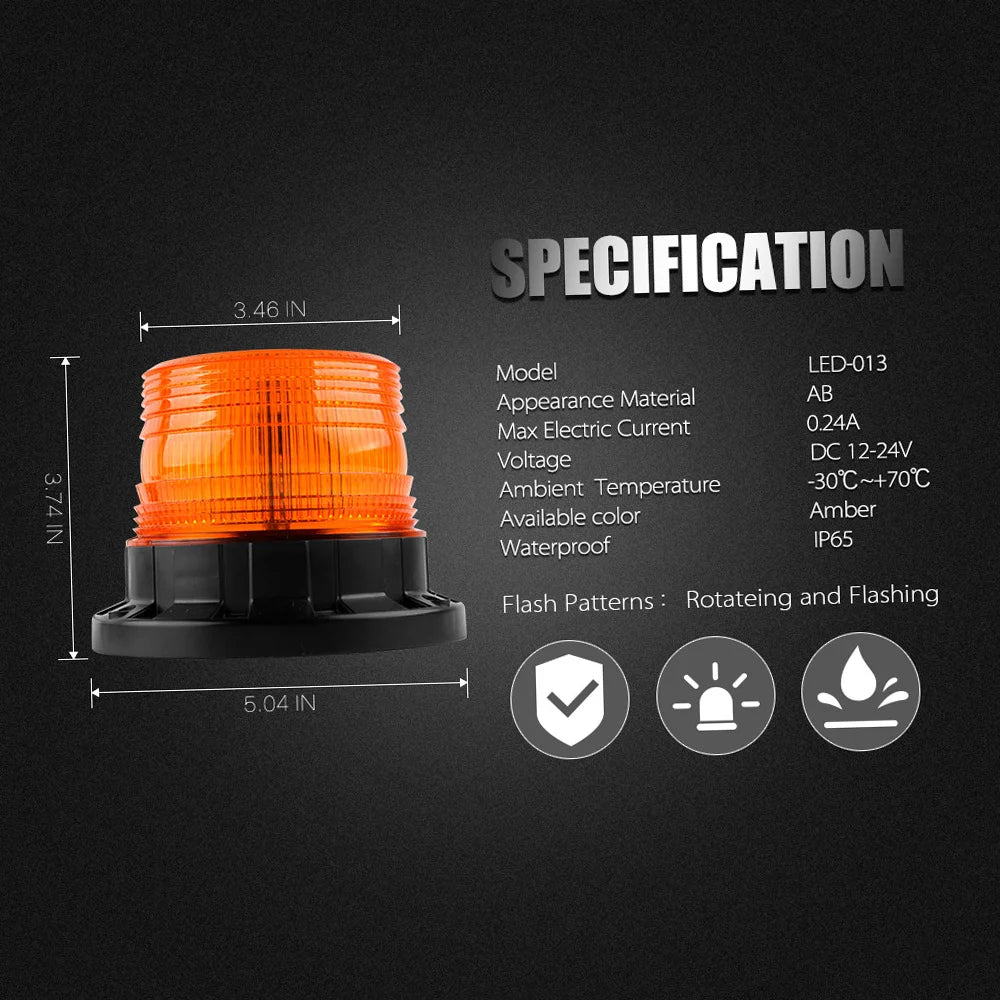 LED Strobe Light Emergency Warning Flash Beacon Light with Magnetic Base for Truck Vehicle School Bus Emergency Warning lights Peaceful Pleasures Health and Wellness