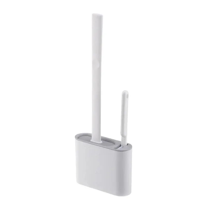 Silicone Toilet Brush & Wall-Mount Holder | Quick Drying