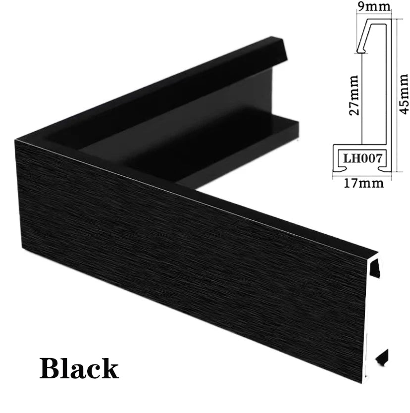 Customized Metal Picture Frame, Canvas Painting Frame, Floating Paintings Frame, DIY Aluminum Alloy, 7 Colors Available Peaceful Pleasures Health and Wellness black color CUSTOM China Mainland