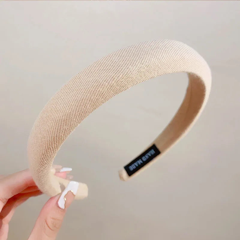 Colorful Spong Linen Headdress Simple Basic Face-washing Headband