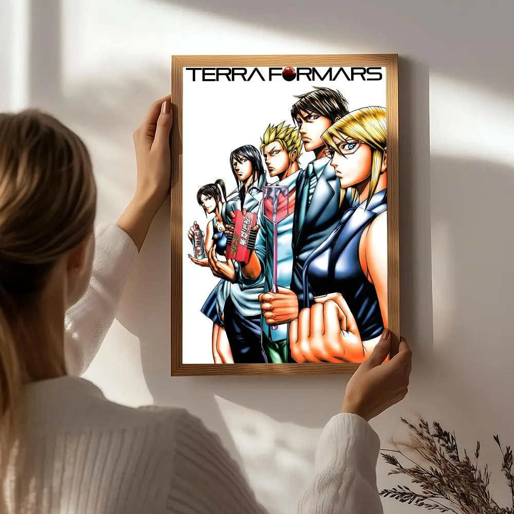 Terra Formars Anime Poster – HD Waterproof Self-Adhesive Wall Art Anime Wall Poster Peaceful Pleasures Health and Wellness White5 21X30cmNoframe