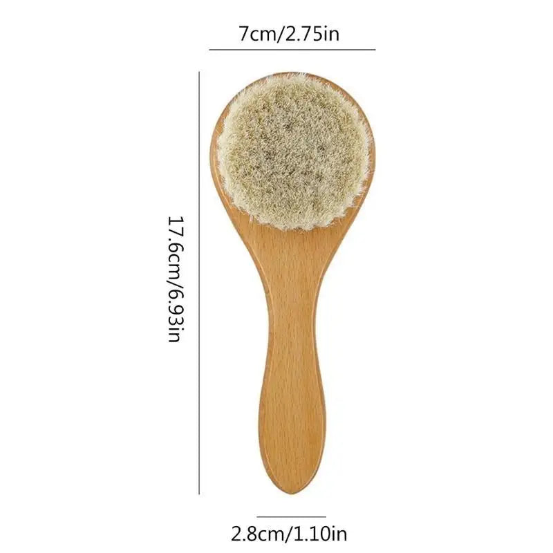 Baby Hair Brush – Soft Natural Bristle Wooden Newborn Brush