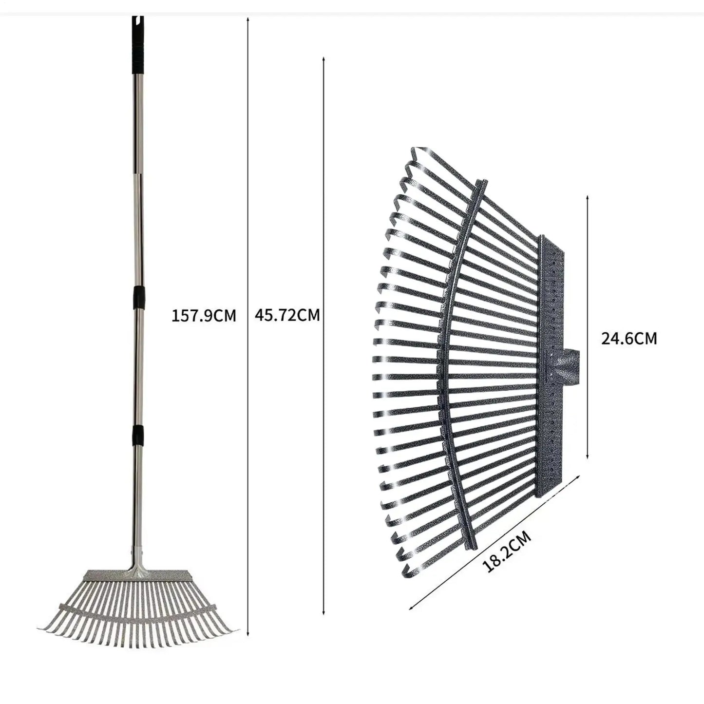 24-Tine Leaf Rake | Long Handle Garden Rake for Yard & Lawn Garden Leaf Rake Peaceful Pleasures Health and Wellness