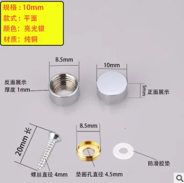 Decorative Mirror Screw Cap Covers | Stainless Steel 10–16mm