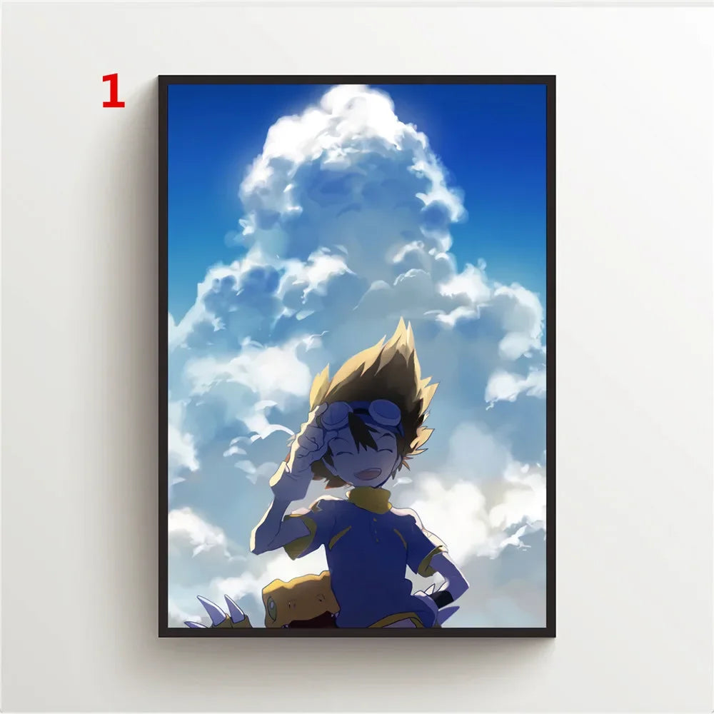 Digimon Adventure Anime Canvas Print Poster | HD Wall Art Decor Anime Canvas Poster Peaceful Pleasures Health and Wellness 3 50x70cm Unframed