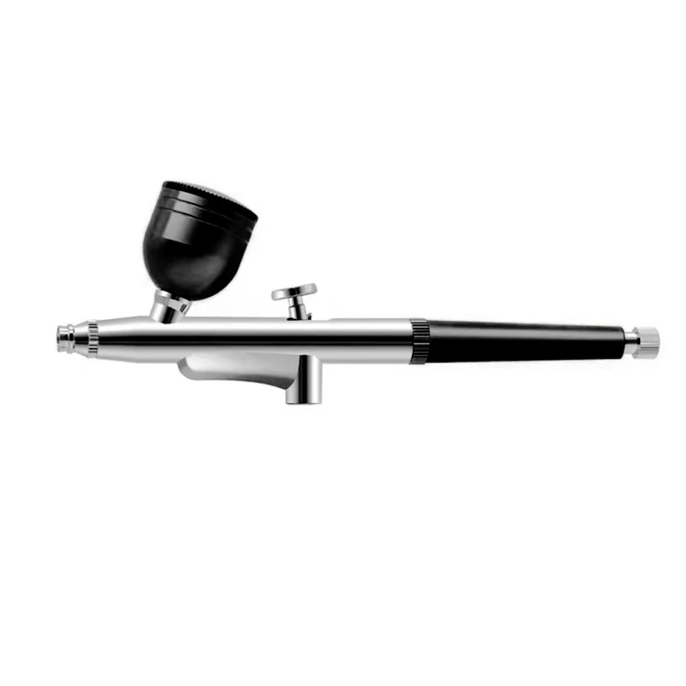 Portable Airbrush Head with 0.3mm Nozzle - Dual Action Spray Gun Adjustable Flow for Model Painting Nail Art Cake Decorating Peaceful Pleasures Health and Wellness black