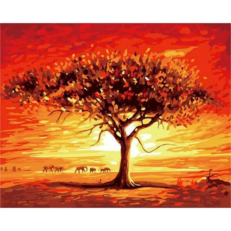 African Elephant Paint by Numbers Kit | 60×75cm Canvas Art