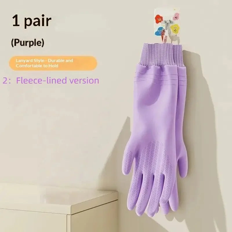 Waterproof Fleece Dishwashing Gloves – Warm, Tear-Resistant Cleaning Gloves Peaceful Pleasures Health and Wellness 2 Purple