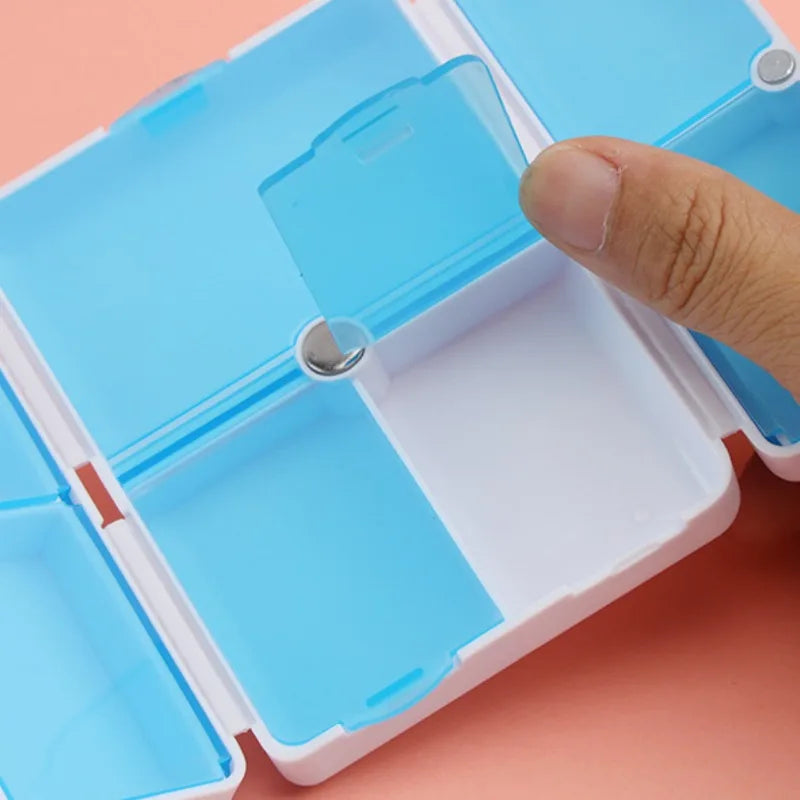 7-Grid Double Layer Portable Pill Organizer – Moisture-Proof