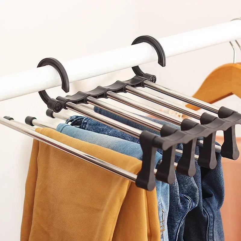 5-in-1 Multi-function Magic Pants Hanger Stainless Steel Foldable