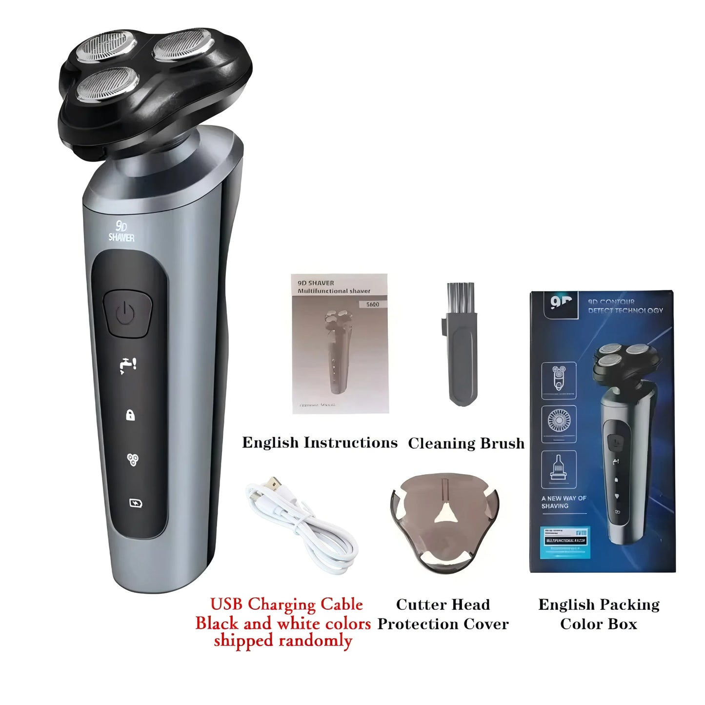 Men's Intelligent Rechargeable Shaver Wet/Dry Beard Razor ABS Tondeuse Dissolving Beard Rechargeable Razor for Smooth Skin Peaceful Pleasures Health and Wellness Grey 2