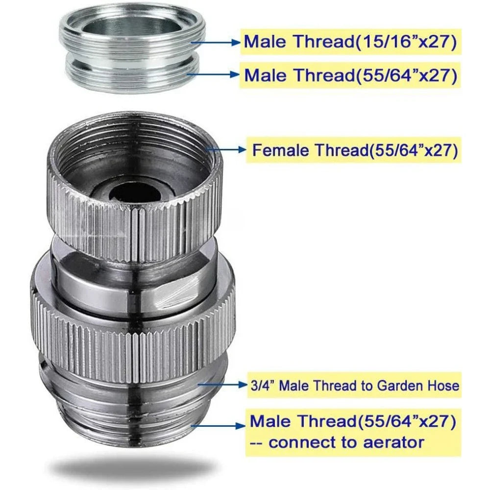 Brass Faucet Adapter Set – Garden Hose & Shower Connector
