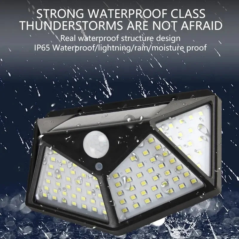 100 LED Solar Wall Light | Waterproof Motion Sensor Outdoor