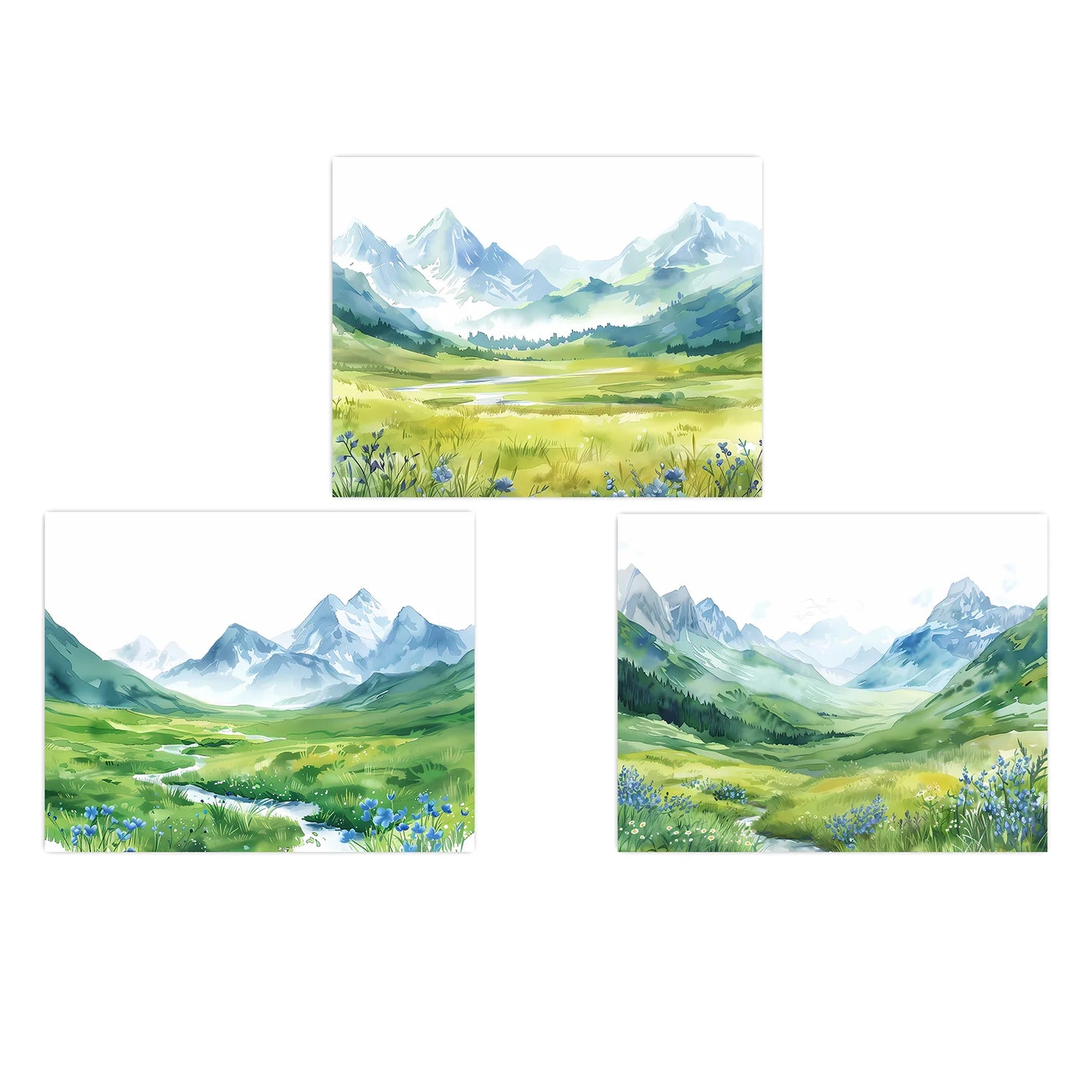 Nordic Mountain Valley Canvas Wall Art | Nature Landscape Print Canvas Wall Art Peaceful Pleasures Health and Wellness 01 15x20cm No Frame China Mainland