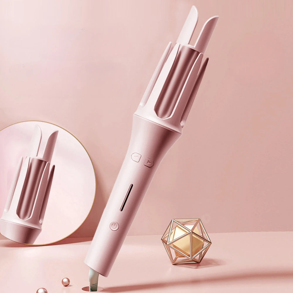 Automatic Hair Curler 32MM Auto Rotating Ceramic Hair Roller Professional Curling Iron Curling Wand Hair Waver Peaceful Pleasures Health and Wellness Pink EU