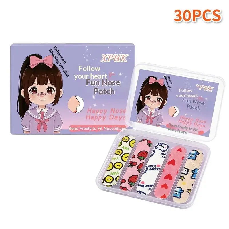 10/20/30 Pcs Cartoon Pattern Self-shaping Nose Splint Nose Adhesive Tape Nose Shape Corrector Provide External Support Fixation Peaceful Pleasures Health and Wellness 30Pcs